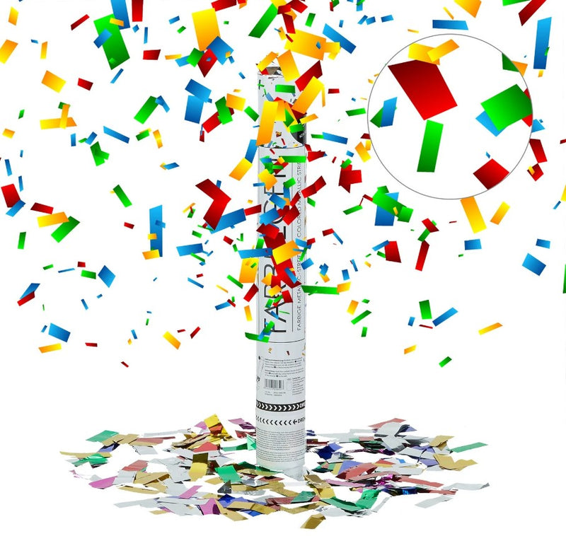 12" CONFETTI CANNON - MULTI COLOR METALLIC