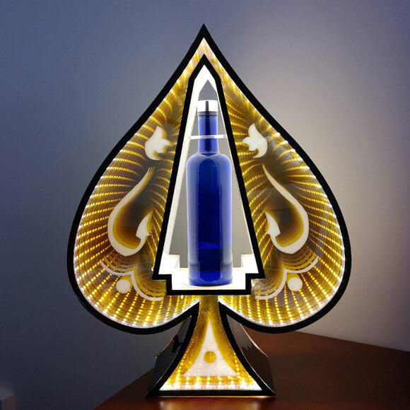 LED BOTTLE PRESENTER INFINITY MIRROR SPADE - Creativ Party Supplies